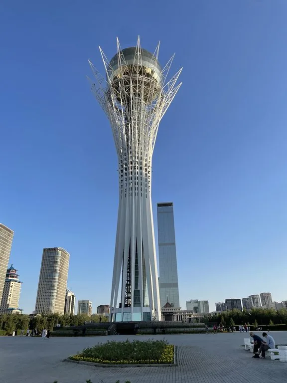 Top tourist attractions in Kazakhstan represented by canyon, mountain, and city landmarks