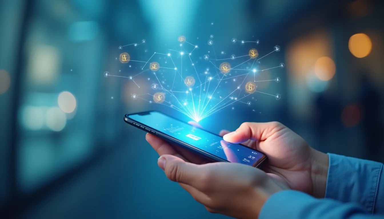 Person using phone for international money transfer to Kazakhstan